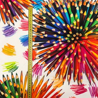 Dzianina Pencil explosion PANEL digital print