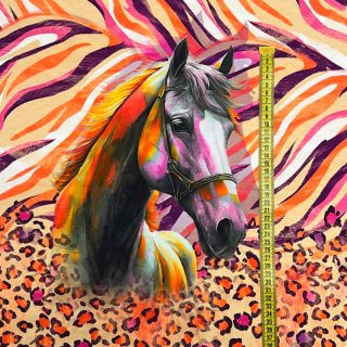 Dzianina Fancy Horses PANEL digital print