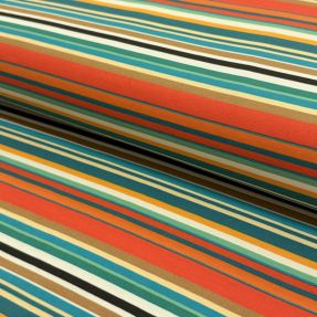 Dzianina Great big farm red stripe digital print