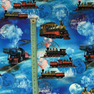 Dzianina Sky Train digital print