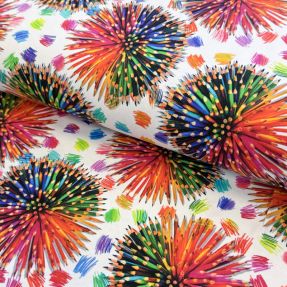 Dzianina Pencil explosion circles digital print