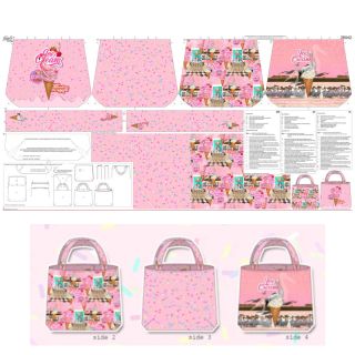 Tkanina dekoracyjna KIDS BAG Pink dinner panel