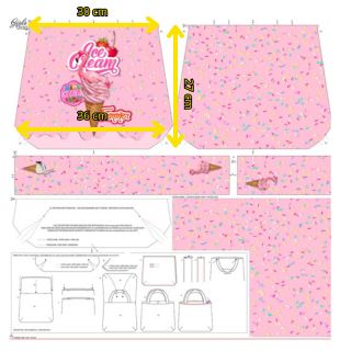 Tkanina dekoracyjna KIDS BAG Pink dinner panel