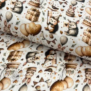 Muślin double gauze Cuties design D digital print