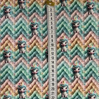 Dzianina Cutie Unicorn digital print