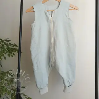 Muślin double gauze baby blue ORGANIC