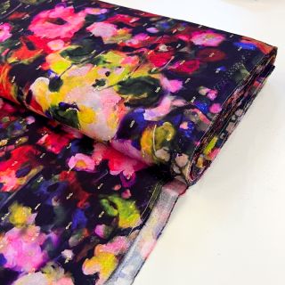Wiskoza LUREX Abstract navy digital print