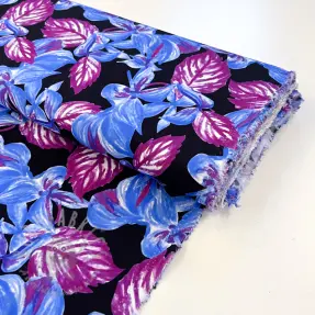 Wiskoza RADIANCE Anabella leaves black digital print