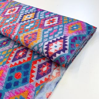 Wiskoza RADIANCE Geometric petrol digital print
