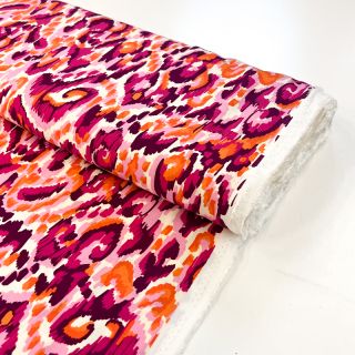 Wiskoza STRETCH Ikat fuchsia