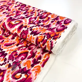 Wiskoza STRETCH Ikat fuchsia