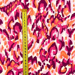 Wiskoza STRETCH Ikat fuchsia