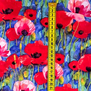Wiskoza RADIANCE Poppies digital print