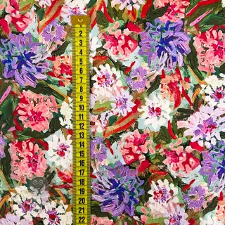 Wiskoza SATIN Old fashion flowers digital print