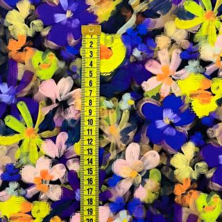 Wiskoza RADIANCE Cornelia flowers purple digital print