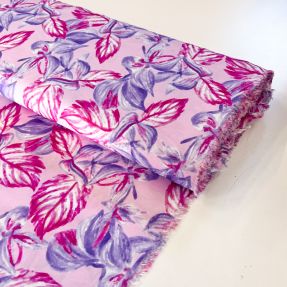 Wiskoza RADIANCE Anabella leaves pink digital print