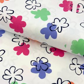 Dzianina Flower prints white
