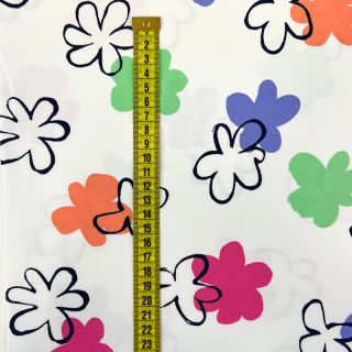Dzianina Flower prints white