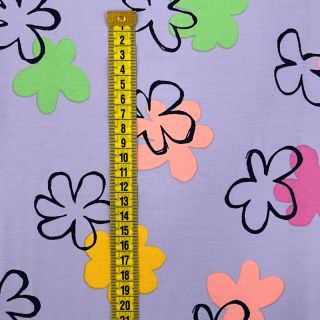 Dzianina Flower prints purple