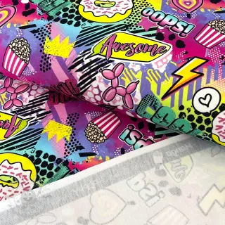 Dresówka Manga fuchsia digital print