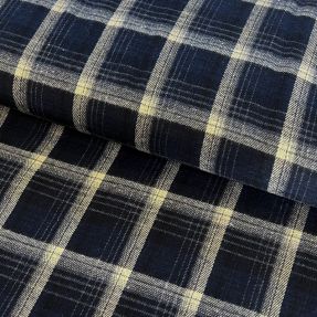 Wiskoza Scottish Check YARN DYED BRUSHED navy