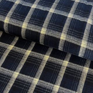 Wiskoza Scottish Check YARN DYED BRUSHED navy