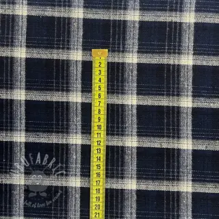 Wiskoza Scottish Check YARN DYED BRUSHED navy