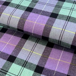 Wiskoza Scottish Check YARN DYED BRUSHED purple
