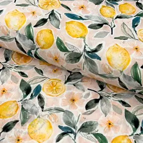 Muślin double gauze Fresh lemons digital print
