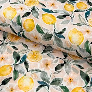 Muślin double gauze Fresh lemons digital print