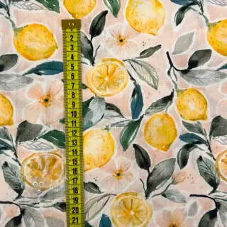 Muślin double gauze Fresh lemons digital print
