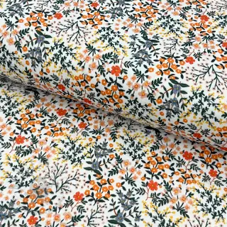 Muślin double gauze Oldstyle flowers white digital print