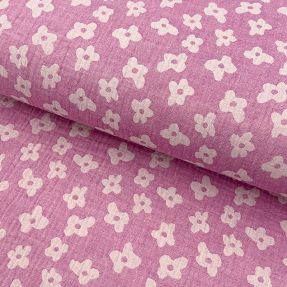 Podwójna gaza/muslin JACQUARD Flowers cerise