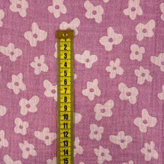 Podwójna gaza/muslin JACQUARD Flowers cerise