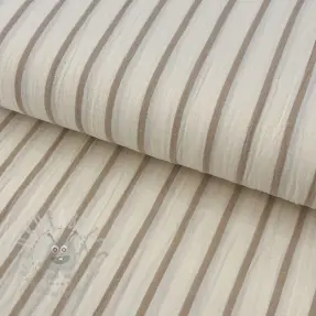 Muślin double gauze YARN DYED Thin strip beige