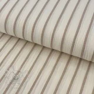 Muślin double gauze YARN DYED Thin strip beige