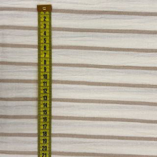 Dvojitá gázovina/mušelín YARN DYED Thin strip beige