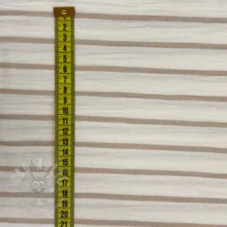 Muślin double gauze YARN DYED Thin strip beige