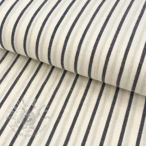 Muślin double gauze YARN DYED Thin strip navy