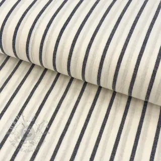 Muślin double gauze YARN DYED Thin strip navy