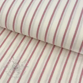 Muślin double gauze YARN DYED Thin strip mauve
