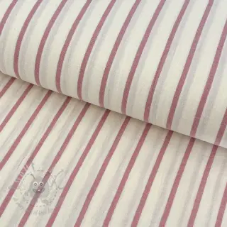 Muślin double gauze YARN DYED Thin strip mauve