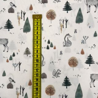 Bawełniana tkanina Forest off white digital print