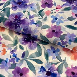 Bawełna VOILE Passion purple digital print