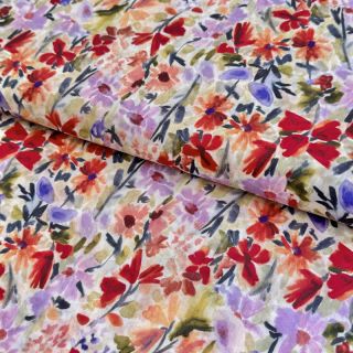 Bawełniana tkanina VOILE Purple meadow digital print