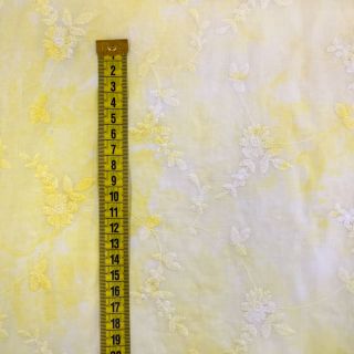 Bawełniana tkanina EMBROIDERY Tie-Dye yellow