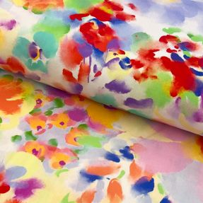 Wiskoza STRETCH Watercolour flowers design B digital print