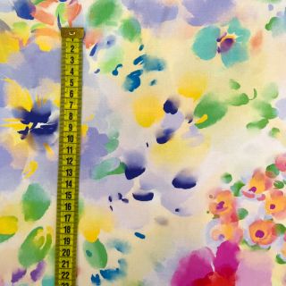 Wiskoza STRETCH Watercolour flowers design B digital print