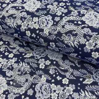Tkanina dekoracyjna jacquard Draco indigo