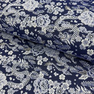 Tkanina dekoracyjna żakardowa Draco indigo